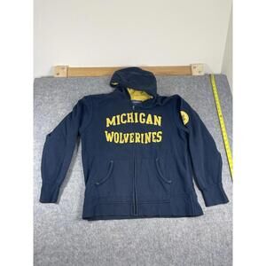 Vintage Michigan Wolverines NCAA Zip Up Retro Sweatshirt Size Large